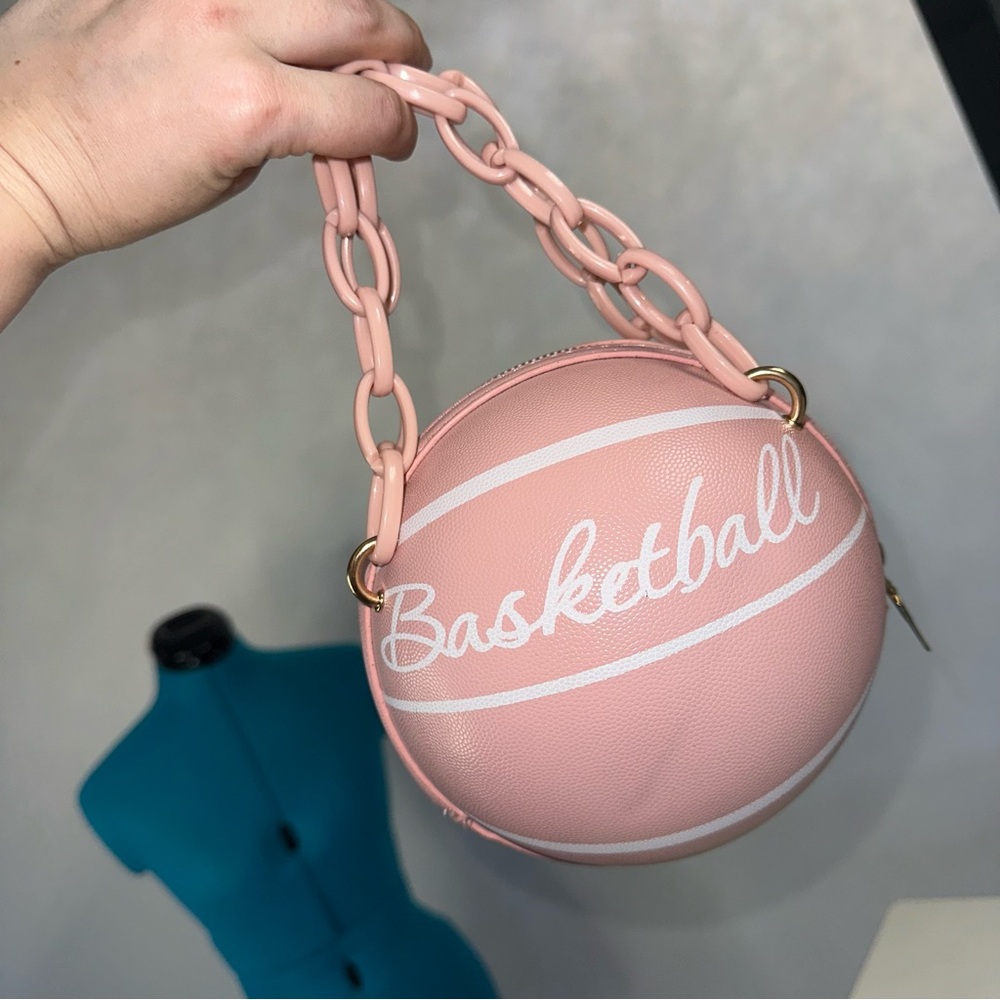Pink Basketball-Shaped Women's Handbag